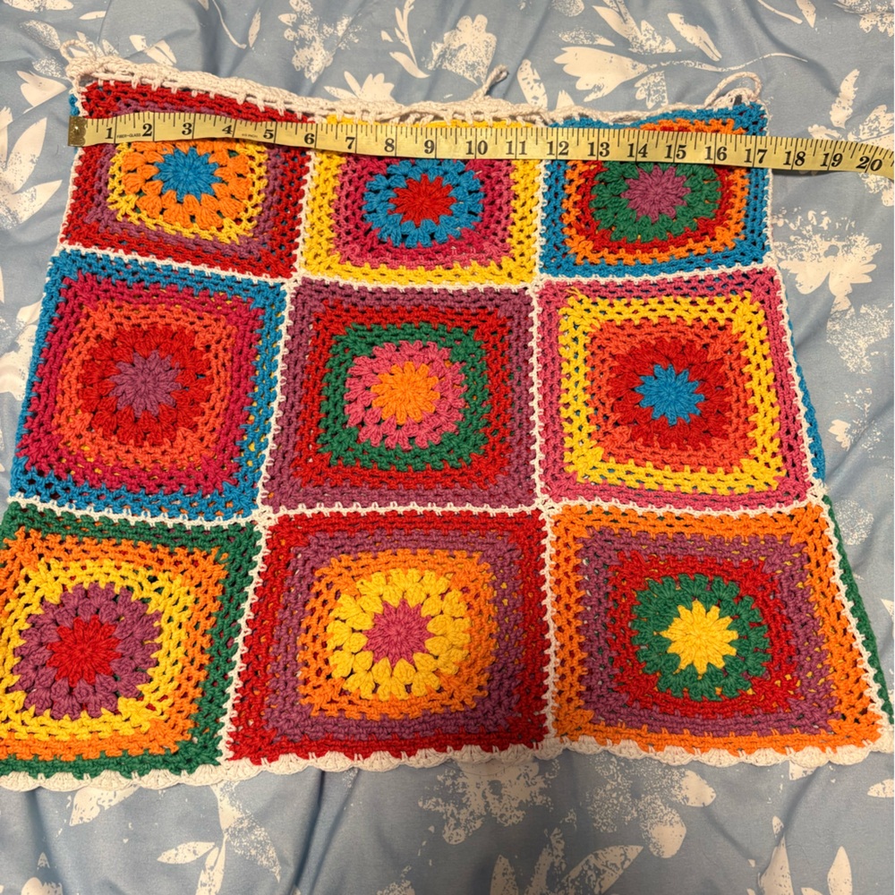 Multicolor Crochet Patchwork Mini Skirt - image 4